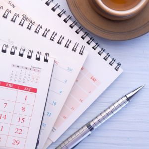 Calendário com dias para falar sobre prazos