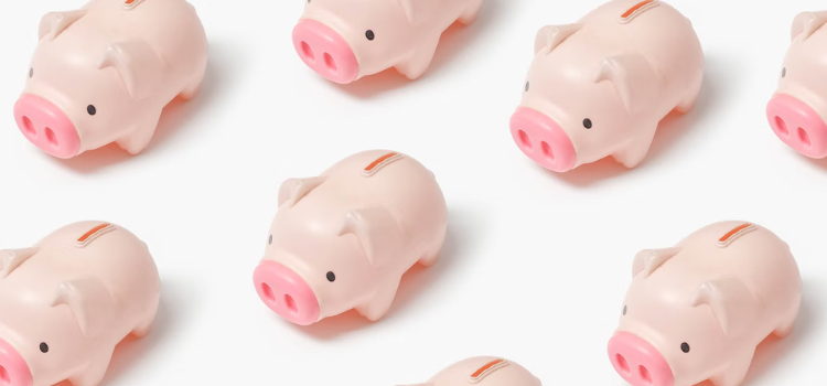 Banner de cofres com porquinhos