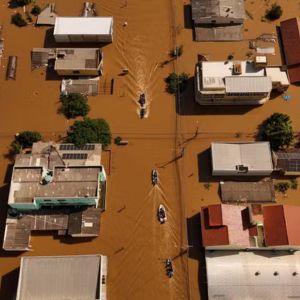 Cidade alagada no Rio Grande do Sul